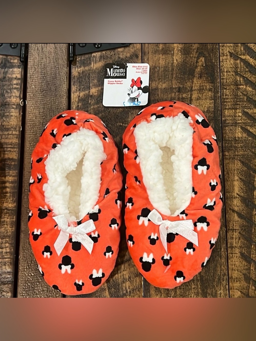 Disney Minnie  Gripper Slippers  Fuzzy Babba slipper socks